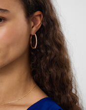 Diamant&eacute; Hoop Earrings, Gold (GOLD), large