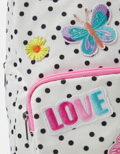 Girls Polka Dot Unicorn Backpack, , large