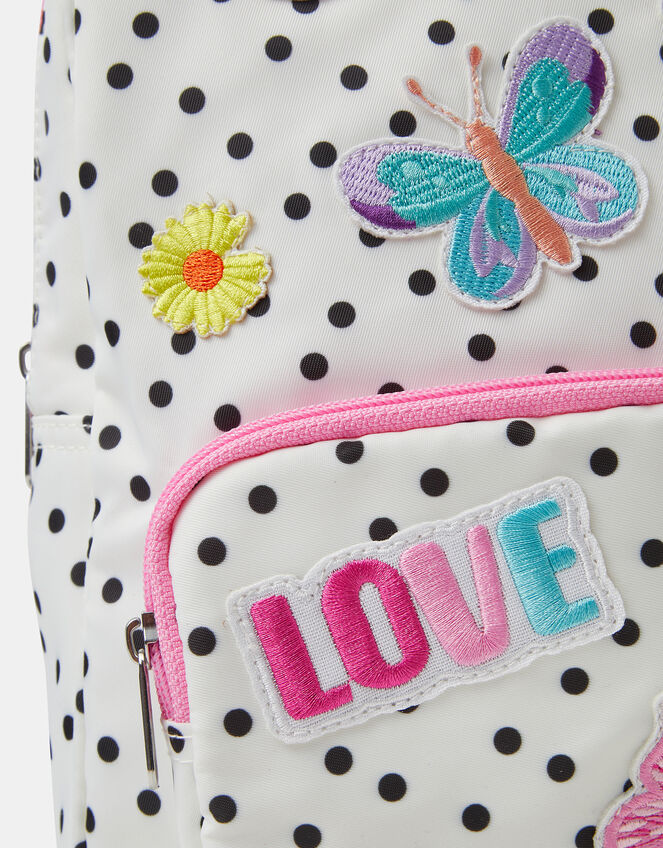 Girls Polka Dot Unicorn Backpack, , large