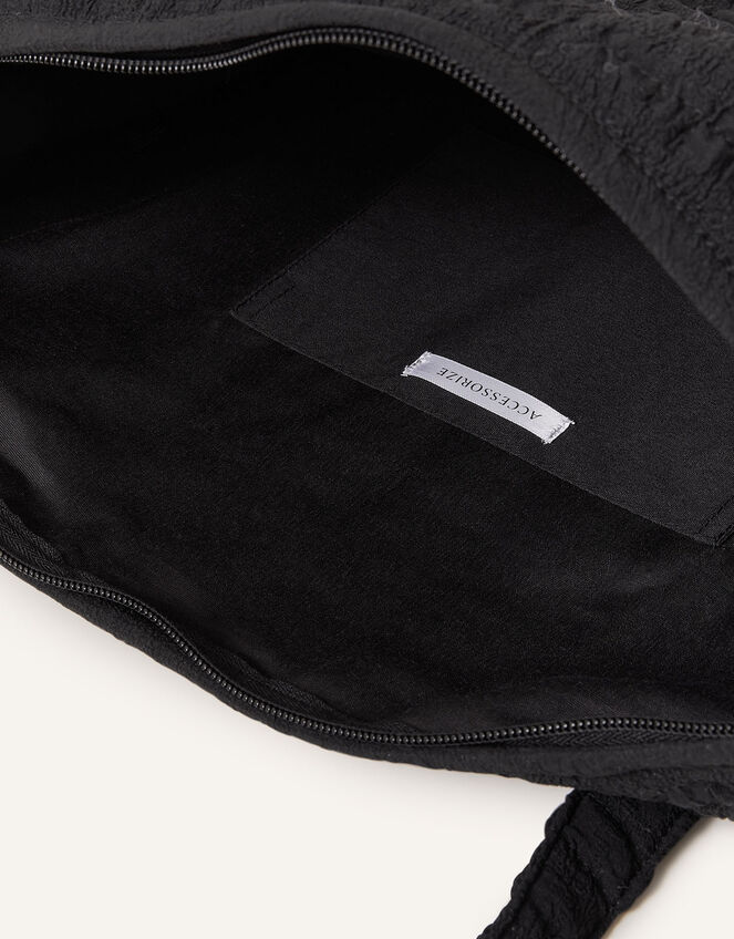 Seersucker Weekend Bag, Black (BLACK), large