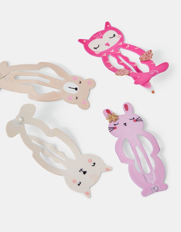 4-Pack Girls Animal Shape Hair Clips, , large