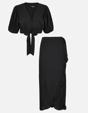 Wrap Co-ord Skirt, Black (BLACK), large