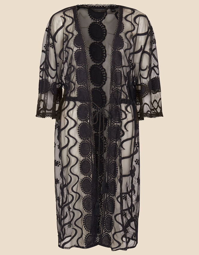 Beach Lace Kimono, Black (BLACK), large