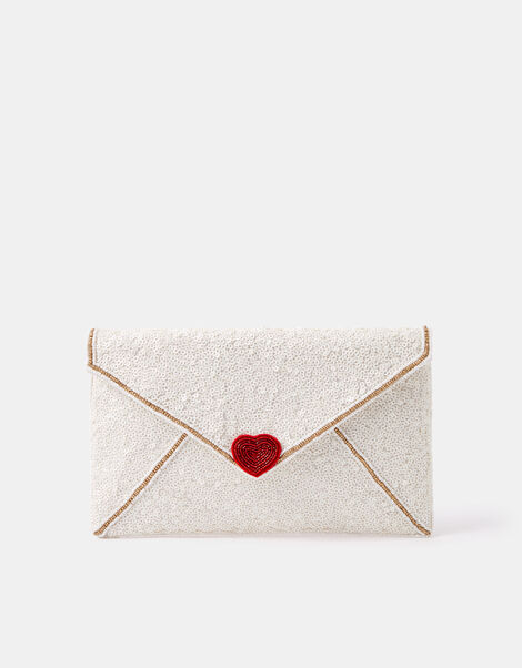 Love Letter Sequin Clutch Bag, , large