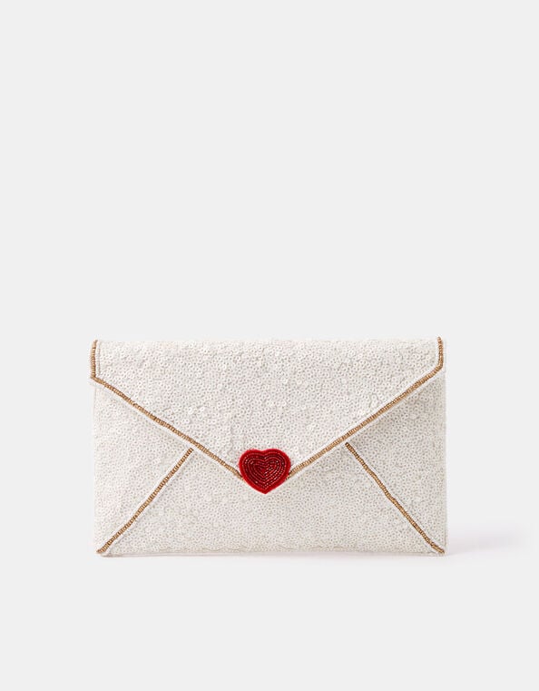 Love Letter Sequin Clutch Bag, , large