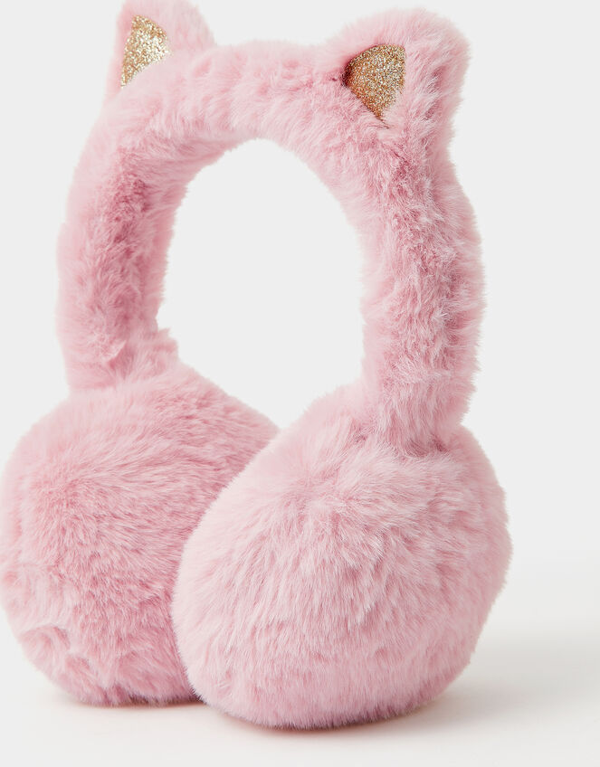 Girls Fluffy Cat Ears Earmuffs, , large
