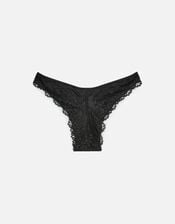 Lace Brazilian Briefs, Black (BLACK), large