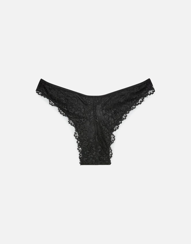 Lace Brazilian Briefs, Black (BLACK), large