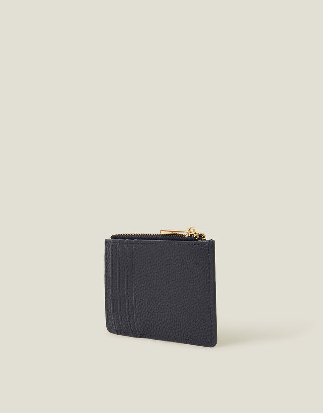 Embroidered Daisy Card Holder, Blue (NAVY), large