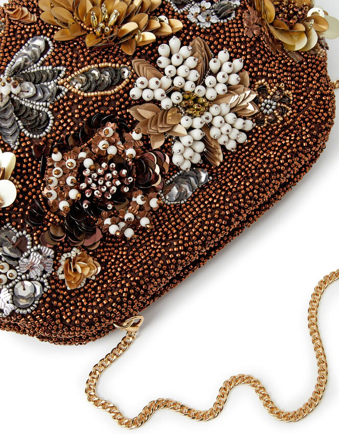 3D Floral Embellished Clutch Bag, , large