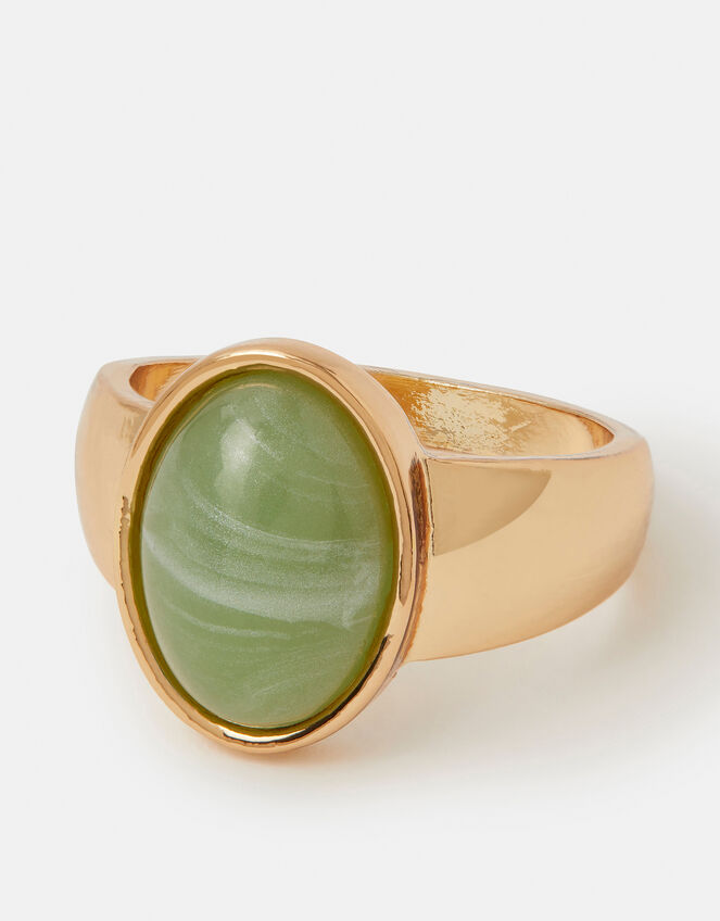Resin Stone Statement Ring, Green (GREEN), large