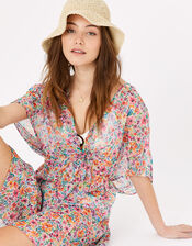 Floral Twist Chiffon Kaftan, Multi (BRIGHTS-MULTI), large