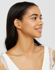 Sterling Silver Sparkle Station Necklace, , large