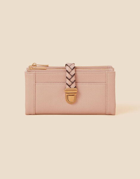 Plait Push-Lock Purse Pink, Pink (PINK), large
