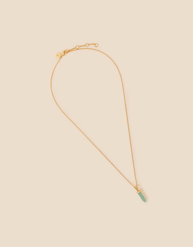 14ct Gold-Plated Aventurine Shard Pendant Necklace, , large