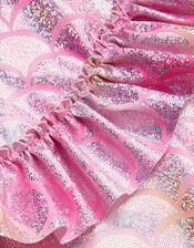 Girls Sparkle Frill Mermaid Swimsuit, Pink (PINK), large
