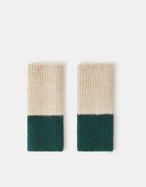 Colourblock Fingerless Gloves, , large