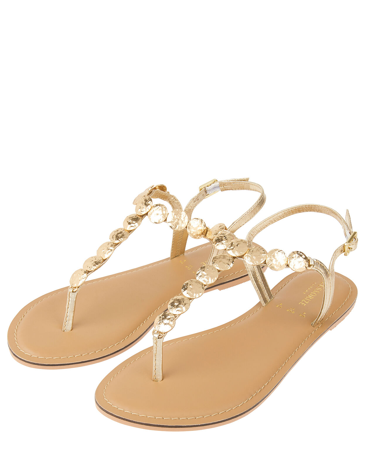 Gold 2025 coin sandals