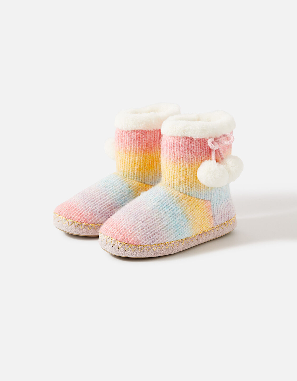 Knit Rainbow Ombre Slipper Boots Multi Slippers Accessorize UK
