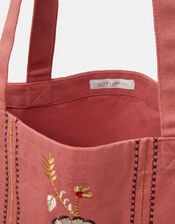 Floral Embroidered Shopper Bag, , large