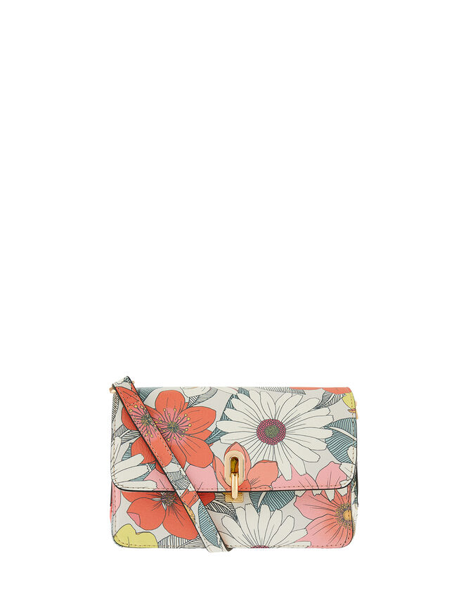 Floral Cross-Body Bag, , large