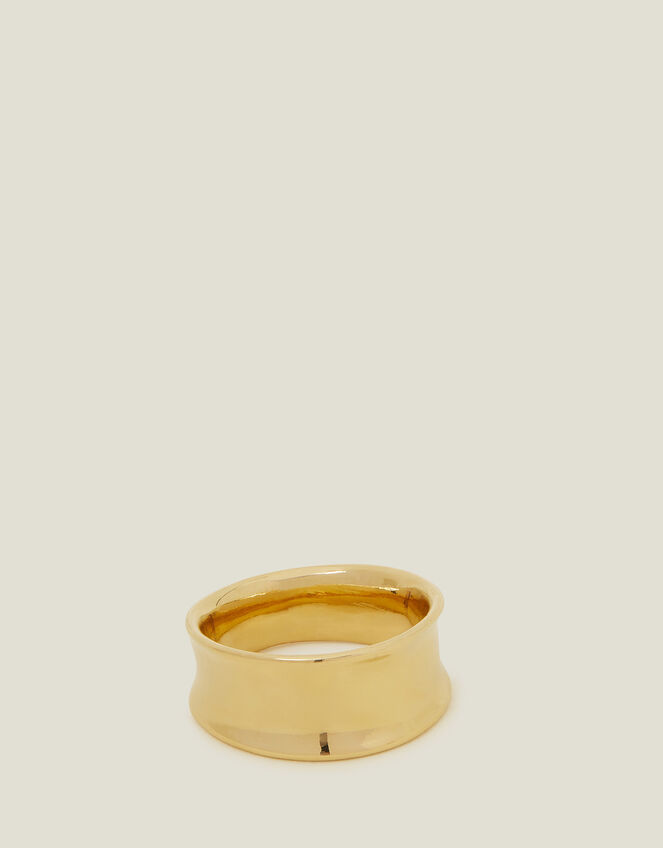 14ct Gold-Plated Chunky Molten Ring, Gold (GOLD), large