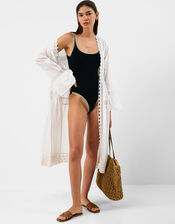 Glitter Detail Swimsuit, Black (BLACK), large