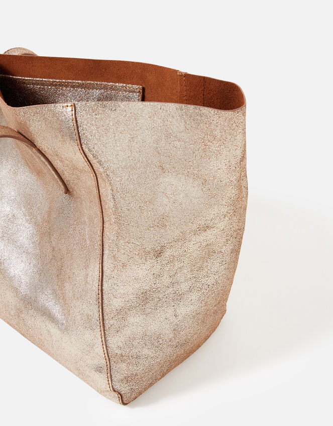 Melinda Large Leather Shopper, Gold (GOLD), large