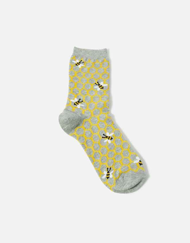 Queen Bee Socks, Grey (GREY), large