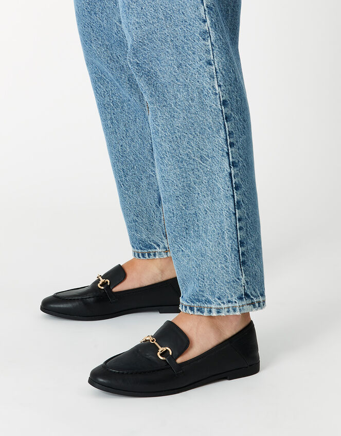 Metal Bar Loafers, Black (BLACK), large