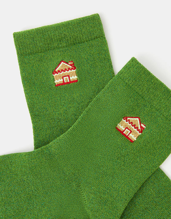 Gingerbread House Glitter Socks, , large