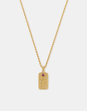 Stainless Steel Flower Tag Pendant Necklace, , large