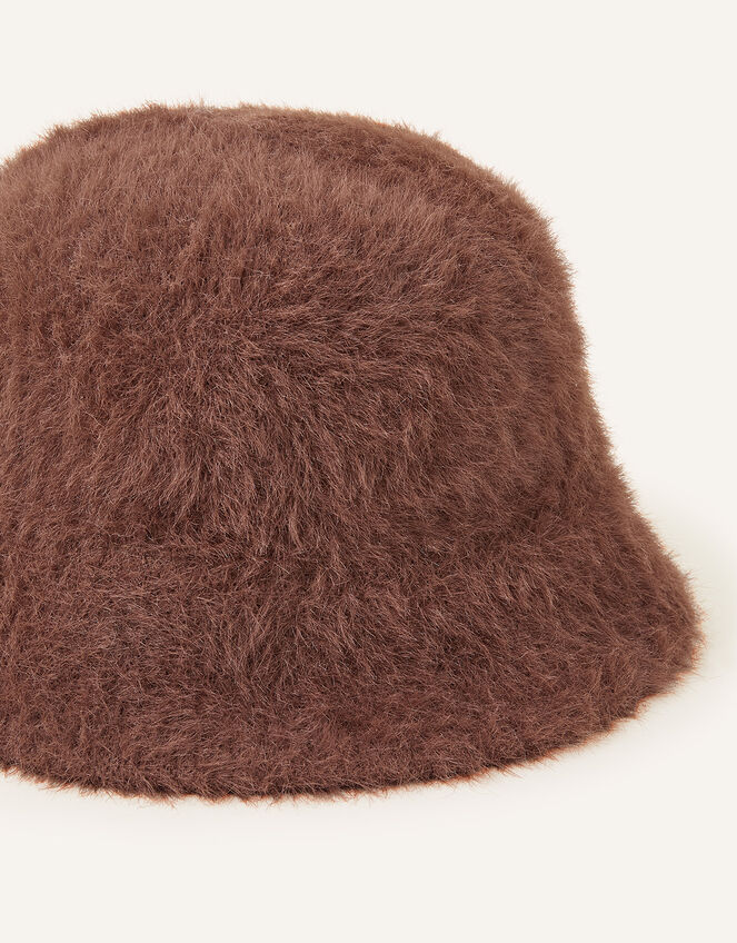 Fluffy Bucket Hat, Brown (BROWN), large