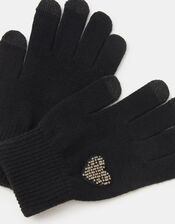 Beaded Heart Touchscreen Gloves, , large