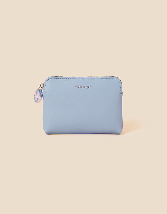 Resin Zip Pull Coin Purse, Blue (BLUE), large