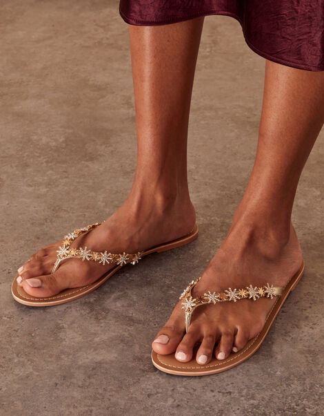 Star Embellished Sparkle Sandals Gold, Gold (GOLD), large