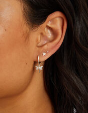 3-Pack Sterling Silver-Plated Dragonfly Stud and Hoop Earrings, , large
