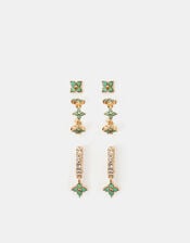 3-Pack Flower Stud & Hoop Earrings, , large