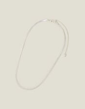 Sterling Silver-Plated Omega Chain Necklace, , large