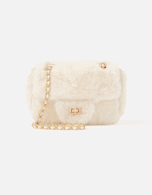 Billie Mini Faux Fur CrossBody Bag Cream Crossbody bags
