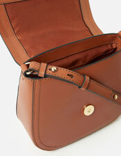 Studded Strap Leather Cross-Body Bag, Tan (TAN), large