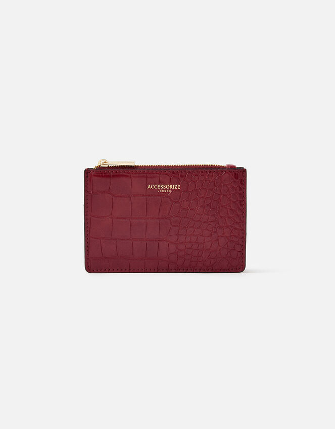 Croc Coin Purse , Red (RED), large