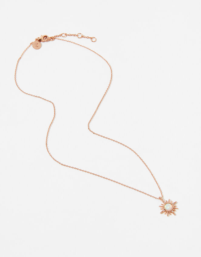 Rose Gold-Plated Starburst Necklace, , large