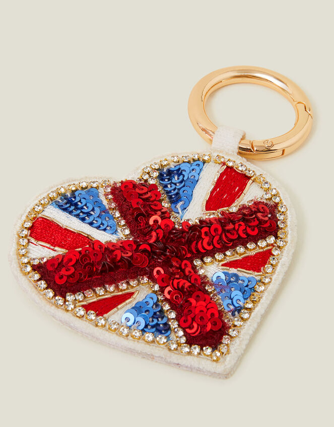 Embellished London Union Jack Keyring, , large