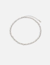 Stainless Steel Fancy Chain Necklace, Silver (SILVER), large