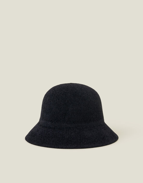 Chenille Bucket Hat, Black (BLACK), large