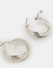 Twisted Ridge Hoop Earrings, , large