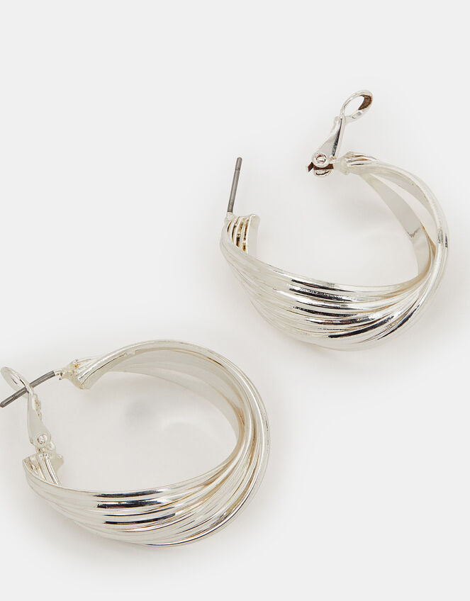 Twisted Ridge Hoop Earrings, , large