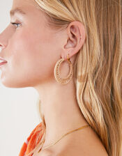 Raffia Hoop Earrings, , large