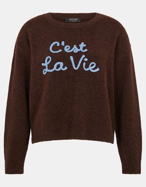 C'est La Vie Jumper, Brown (CHOCOLATE), large